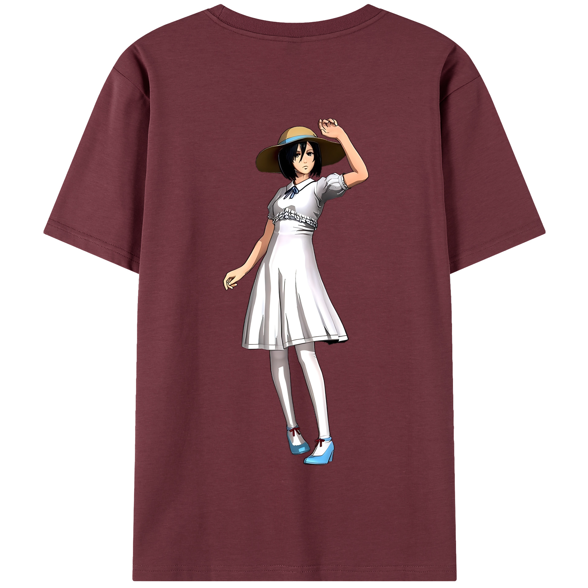 （画像用） 進撃の巨人 ミカサ·アッカーマン Attack on Titan Mikasa Ackerman 綿100％半袖Tシャツ（背面プリント）